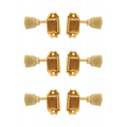 SD90-HAPM-SL-GG-L3+R3 Колки для гитары 3+3, локовые, золото, Gotoh