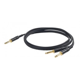 PROEL CHLP210LU3 - инсертый кабель, 6.3 джек стерео <-> 2 х 6.3 джек моно, длина - 3м PROEL CHLP210LU3 - инсертый кабель, 6.3 джек стерео <-> 2 х 6.3 джек моно, длина - 3м