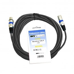INVOTONE ACM1115/BK - микрофонный кабель, XLR <-> XLR длина 15 м (черный) INVOTONE ACM1115/BK - микрофонный кабель, XLR <-> XLR длина 15 м (черный)