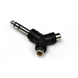 INVOTONE AD220 - переходник 2 RCA мама <>6.35мм стерео джек папа, корпус пластик INVOTONE AD220 - переходник 2 RCA мама <>6.35мм стерео джек папа, корпус пластик