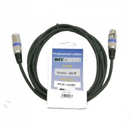 INVOTONE ACM1110/BK - микрофонный кабель, XLR(папа) <-> XLR(мама), 10 м (черный) INVOTONE ACM1110/BK - микрофонный кабель, XLR(папа) <-> XLR(мама), 10 м (черный)