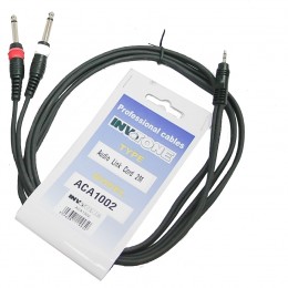 INVOTONE ACA1002 - аудио кабель, 3,5 джек стерео <-> 2 x 6,3 джек моно длина 2 м INVOTONE ACA1002 - аудио кабель, 3,5 джек стерео <-> 2 x 6,3 джек моно длина 2 м