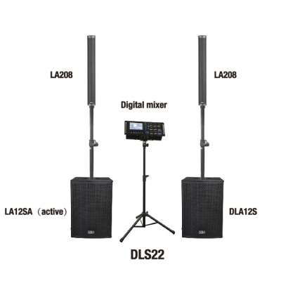DLS22 Комплект акустических систем, сабвуфер, микшер, Soundking