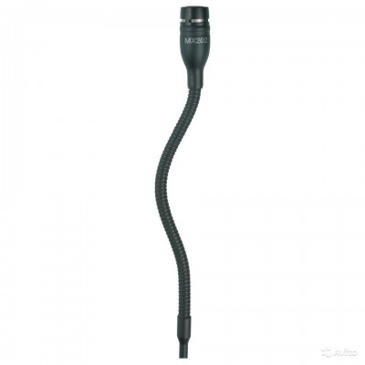 SHURE MX202B/S - суперкардиоид. миниатюр.театрально-хоровой микрофон (черный) на гибком держат