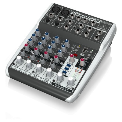 BEHRINGER QX602MP3 - микшер, 6 каналов, 2 микр. предусил. XENYX, USB МР3 плеер, British EQ, Multi FX BEHRINGER QX602MP3 - микшер, 6 каналов, 2 микр. предусил. XENYX, USB МР3 плеер, British EQ, Multi FX